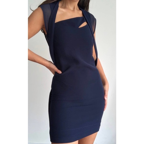 Bloomingdale’s x‎ The Kooples Navy Blue Marine Mini Dress Size Small - Picture 3 of 10